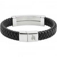 Браслет Zippo Steel Bar Braided Leather Bracelet (22 см) купить в Севастополе