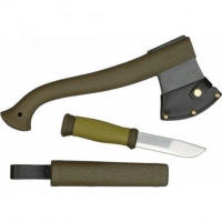 Набор Morakniv Outdoor Kit MG, нож Morakniv 2000 сталь Sandvik 12C27, цвет зеленый + топор купить в Севастополе