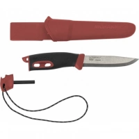 Нож с фиксированным лезвием Morakniv Companion Spark Black Red, сталь Sandvik 12C27, рукоять резина/пластик купить в Севастополе