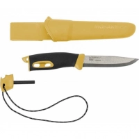 Нож с фиксированным лезвием Morakniv Companion Spark Black Yellow, сталь Sandvik 12C27, рукоять резина/пластик купить в Севастополе