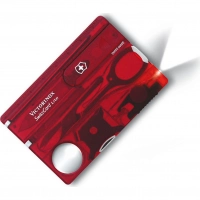 Швейцарская карта Victorinox SwissCard Lite, сталь X50CrMoV15, рукоять ABS-пластик, полупрозрачный красный купить в Севастополе