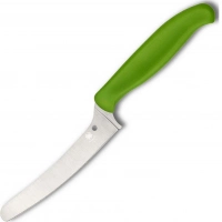 Универсальный кухонный нож Spyderco Z-Cut Offset Kitchen Green, сталь CTS™ — BD1 Alloy, рукоять зеленый полипропилен купить в Севастополе